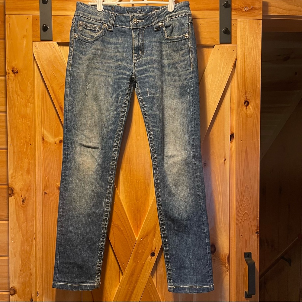 Miss Me low rise skinny embroidered flap pocket jeans size 30 - Picture 8 of 10